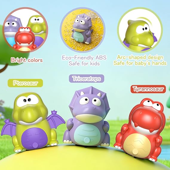 Topsolid Baby Tummy Time Dinosaur Toys 18 24 36 Months, Baby Crawling Toys, Toddler Moving Walking Dinosaurs Montessori Toys for 2 3 4 5 6 Year Old, Infant Boy Girl Birthday