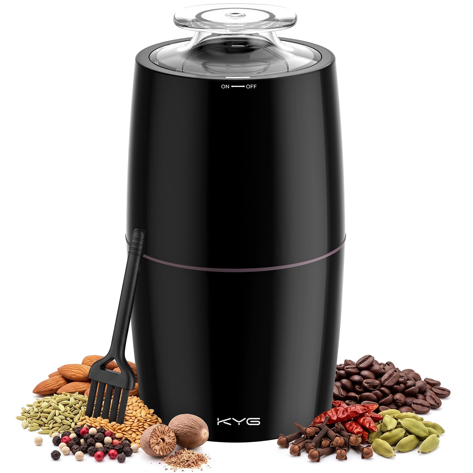 KYG Electric Coffee Grinder 300 W Motor 70 g Capacity Grinders Safety Lock