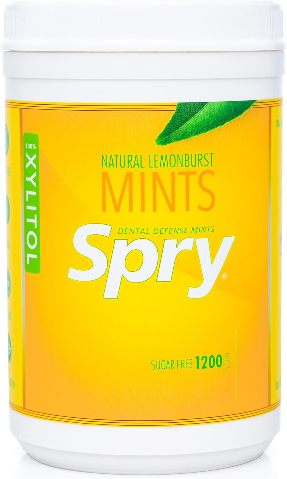 Spry Xylitol Mints, Lemon Burst, 1200 Count - Breath Mints That Promote Oral Health, Increase Saliva Production, and Stop Bad Breath