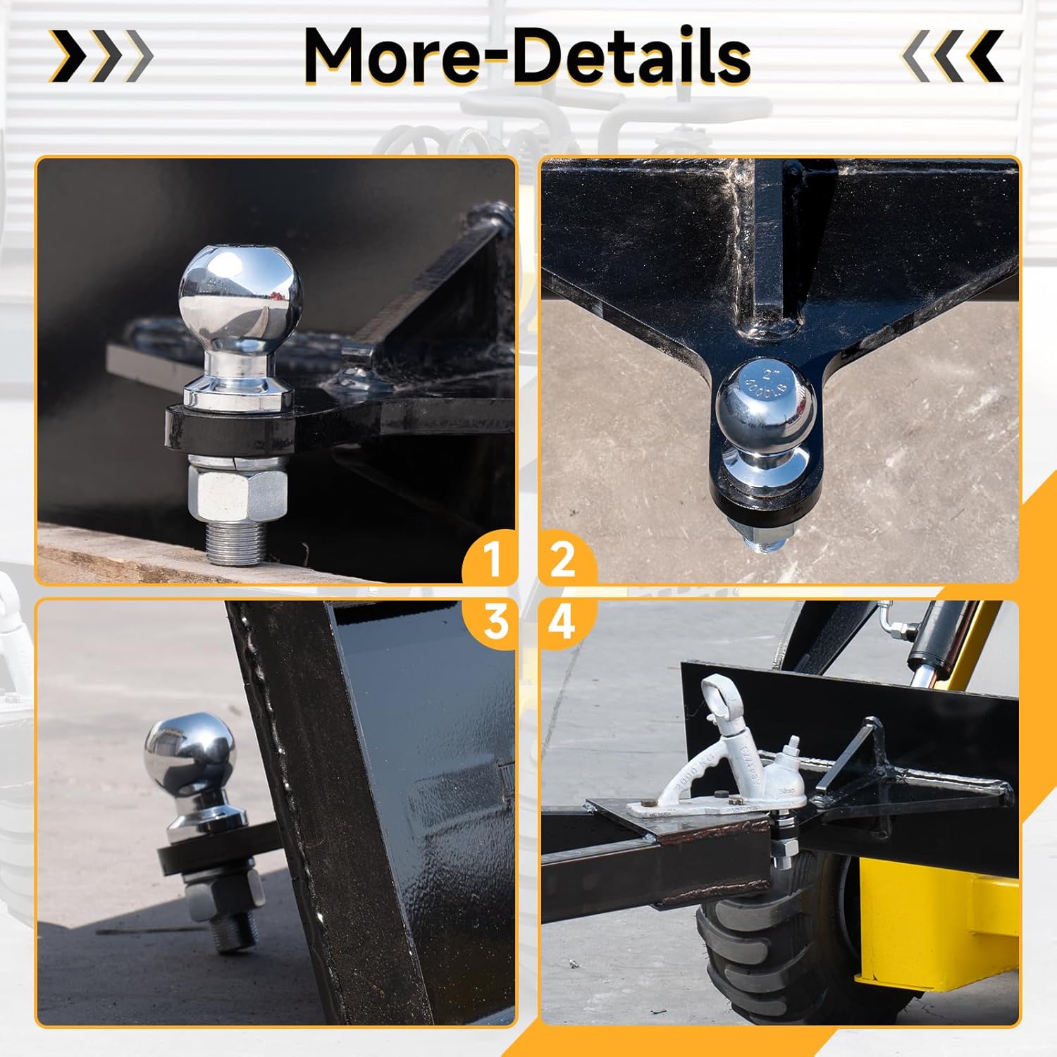 Receiver Hitch Mount Plate for Mini Skid Steer Attachments, with Bolts, Loaders Trailer Hitch Receiver, Universal Fit for Most Mini Skid Steers, Ideal for Hauling, Farming & Construction