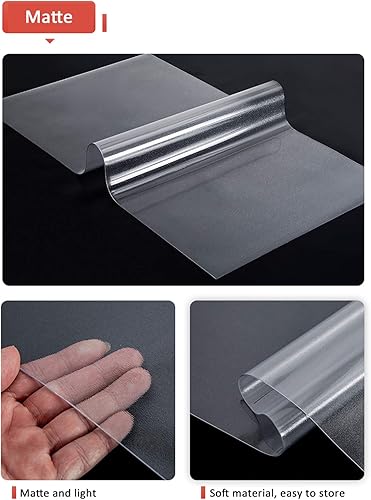 Miniatura 5 de Protector de mesa transparente rectangular mate de 0.059 pulgadas, protector de mesa de PVC, impermeable, para mesa de comedor, mesa de comedor,