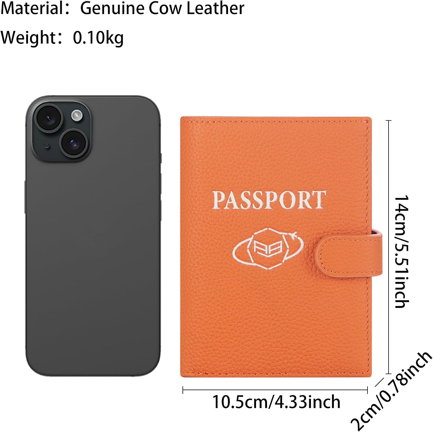 Royal Bagger RFID Passport Wallet for Women, Genuine Leather Travel Wallet with Card Holder & SIM Card Pin Tool, Compact Passport Holder 3220 (Flax Blue)