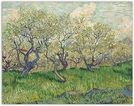 Amazon Co Jp Vincent Van Gogh ヴィンセント ヴァン ゴッホの有名な絵画 アルルの花の果樹園 の絵ジークレープリントキャンバス キャンバスに複製 リビングルームの装飾アートポスター 40x50cm 16xin フレームレス ホーム キッチン