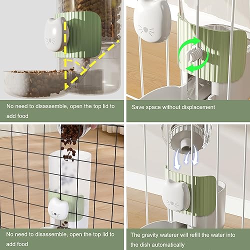 Miniatura 5 de Jaula colgante dispensador automático de agua de alimentos para mascotas pequeñas gravedad automática 0.8L Alimentador para gatos 0.87L Dispensador