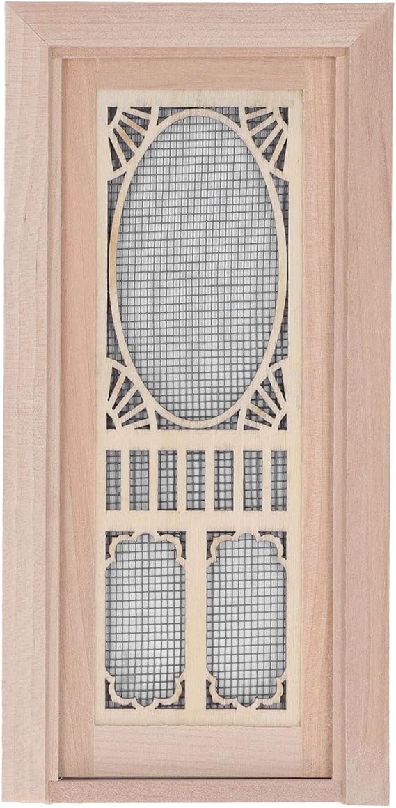 Doll House Screen Door, Lightweight 1:12 Service Life Exquisite Details Birch Dollhouse Furniture for Home