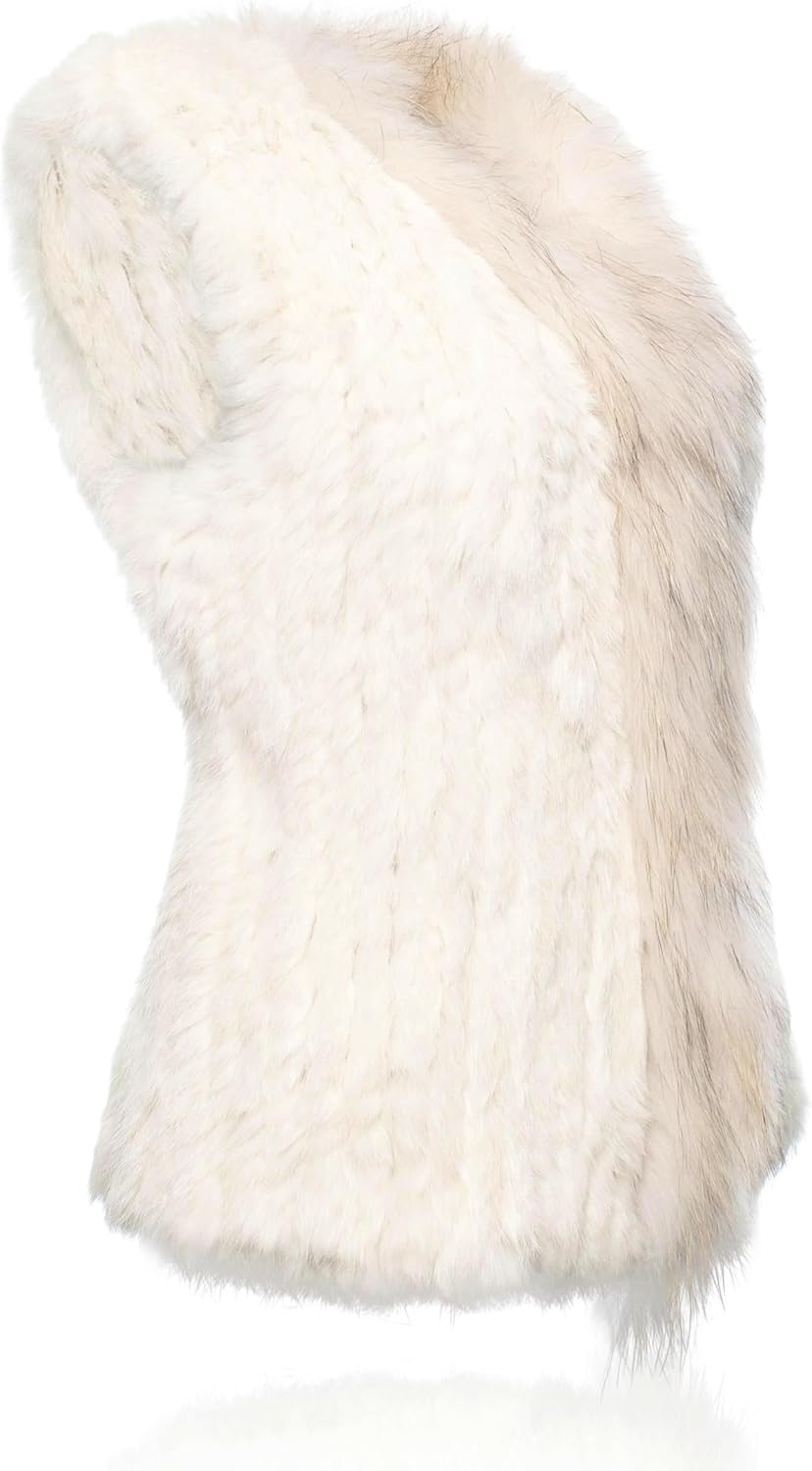 HEIZZI Ladies' Rabbit Fur Coat with Raccoon Fur Collar - Image 3