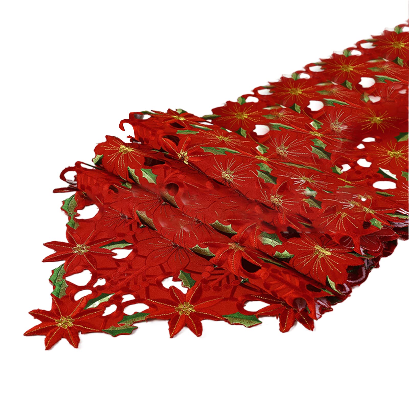 Tsophreniq Table Linen Table Runner with Embroidered Flower Thanksgiving Party Hollow Cover for Decor Runner Long Long Placemats