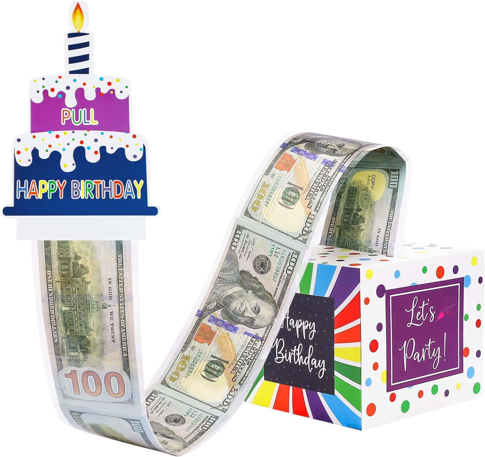 ALIBBON Happy Birthday Money Box for Cash Gift Pull