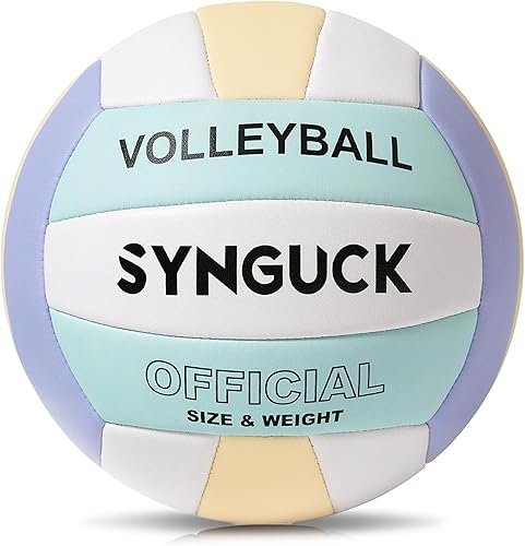 Size 5 Volleyball,Official Soft Indoor Outdoor Volleyballs Sports Training Game Play Ball for Youth, Teenager, Adult