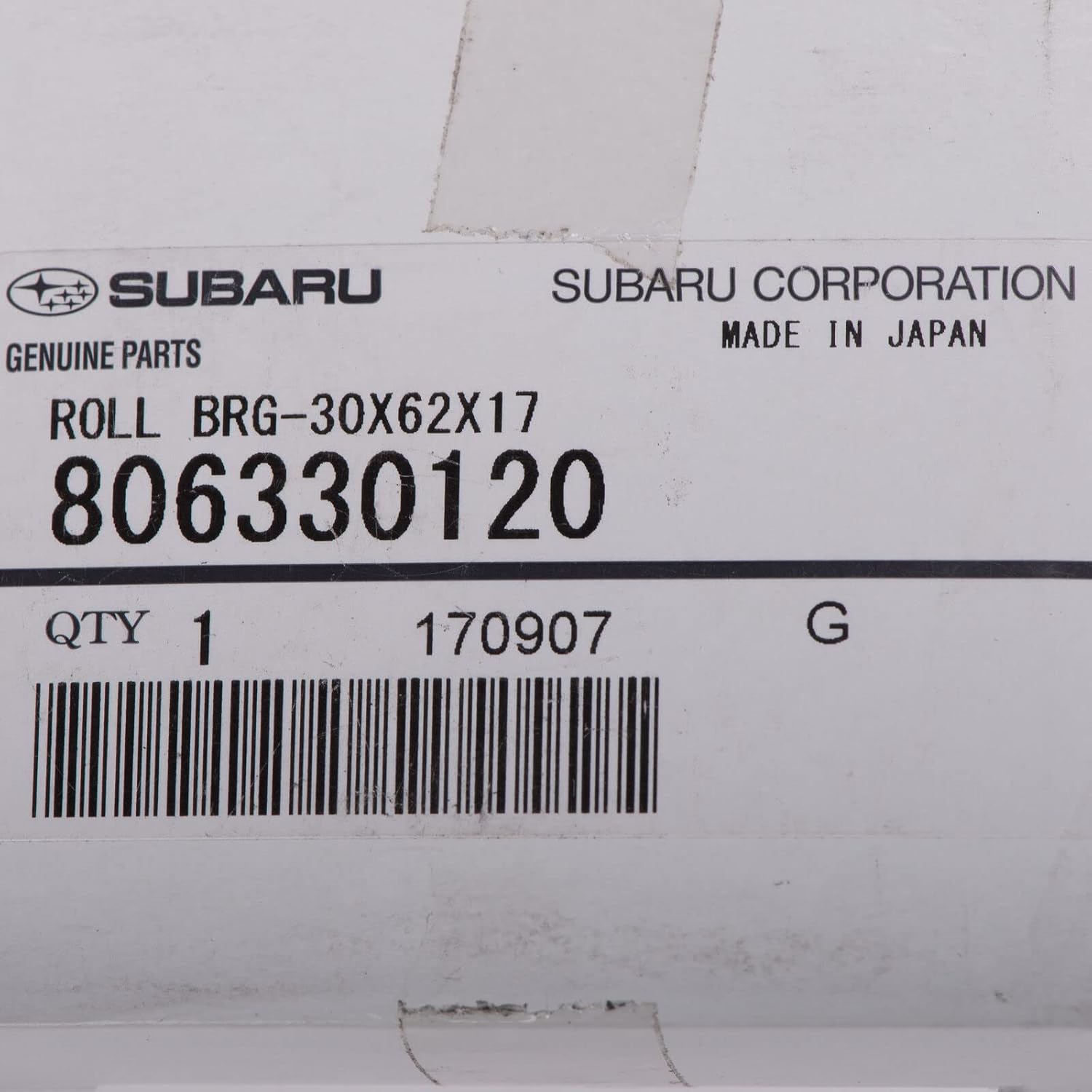 Subaru 2000-2026 Output Shaft Roller Bearing 30X62X17 M/T 806330120 Genuine OEM
