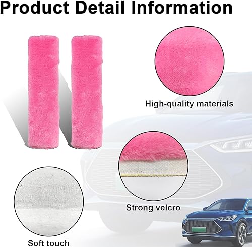 Miniatura 9 de Ziciner Paquete de 2 fundas para cinturón de seguridad de automóvil, almohadillas universales suaves de piel de oveja sintética para una conducción