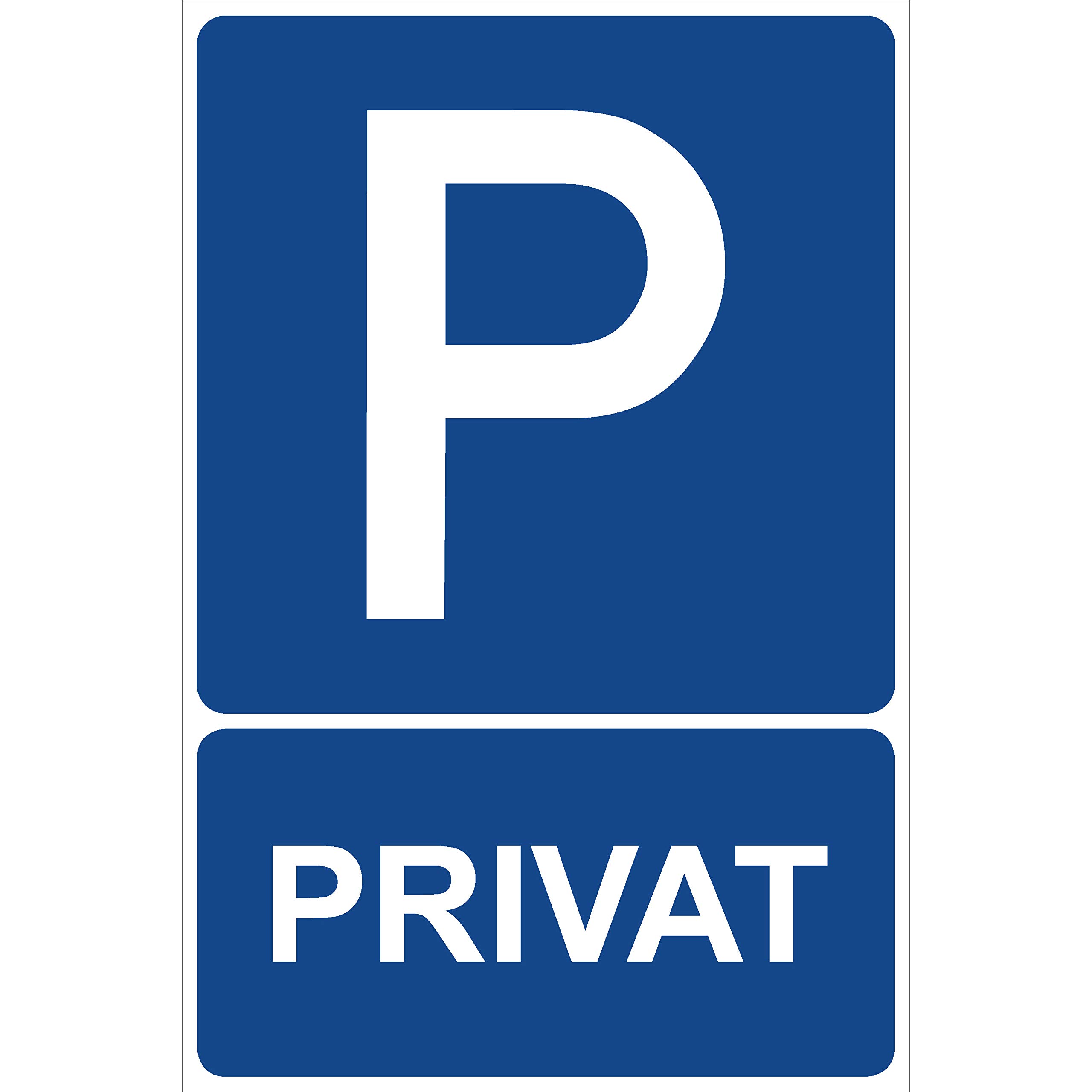 Parkplatzschild 'Privat' Blau – 30x20 Cm, Hartschaum 3 Mm, Made In Germany