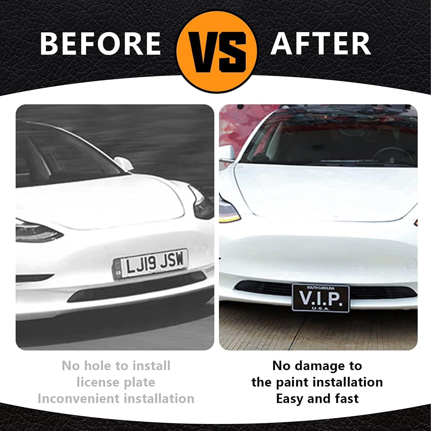 Amazon.co.jp: ドリル不要 ナンバープレートホルダー テスラモデルY用