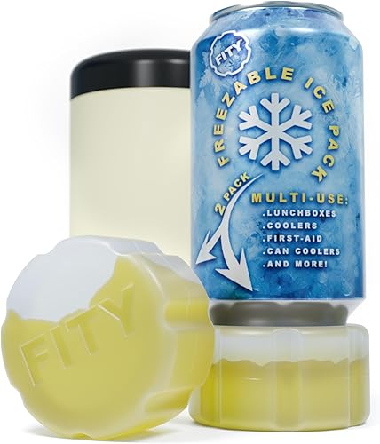 Miniatura 10 de FITY Paquete de 2 unidades de hielo congelable multiusos para vasos, loncheras, bolsas de pañales, dolores musculares, adaptador de lata de 12 onzas