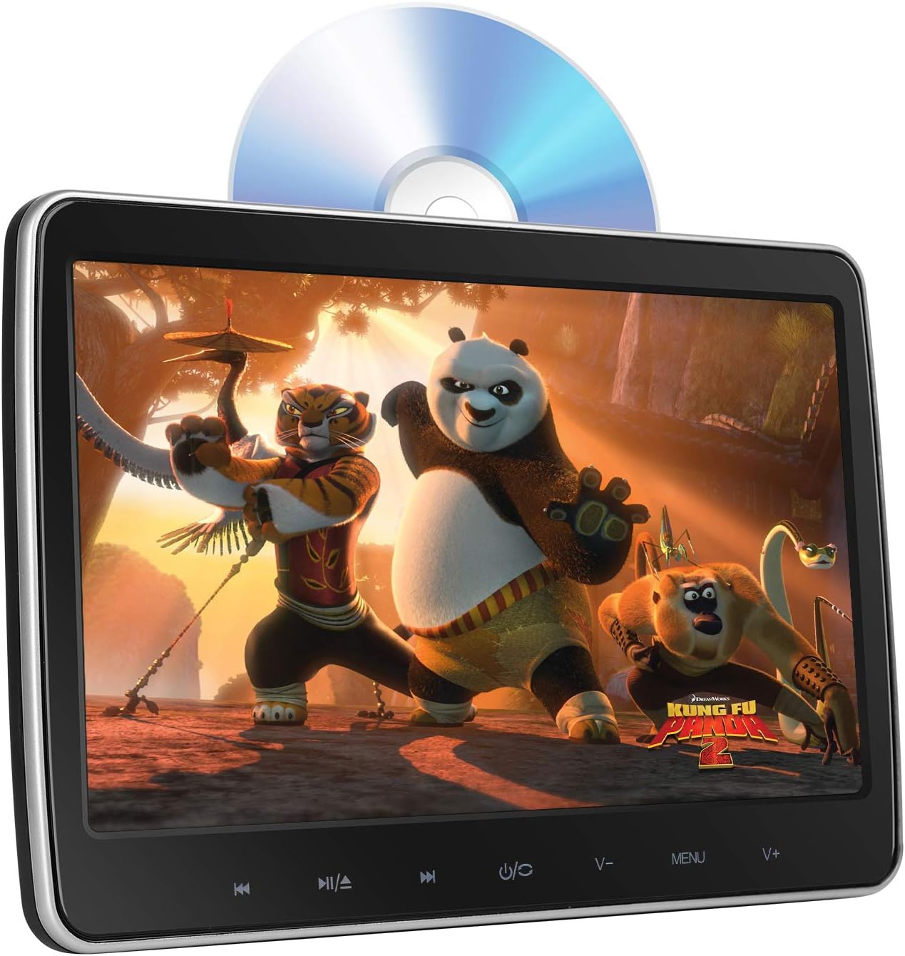 10.1" Headrest DVD Player, Car DVD Player for Back Seat Entertainment 1080P HD, Touch Screen, Automatic-Top-Loading Suction Drive, Support CD/DVD/USB/TF/MP4, with Remote Control