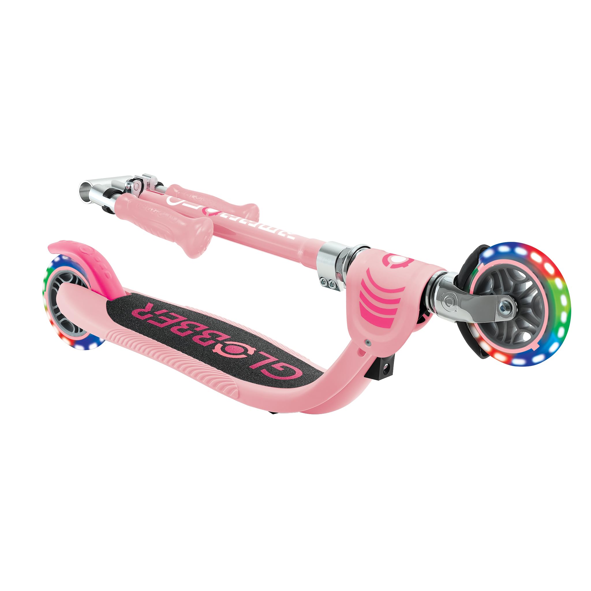 Globber Flow Foldable Junior Lights – Tretroller mit 2 Rädern faltbar – mit verstellbarem Lenker und leuchtenden Rädern – ab 3 Jahren – für Kinder
