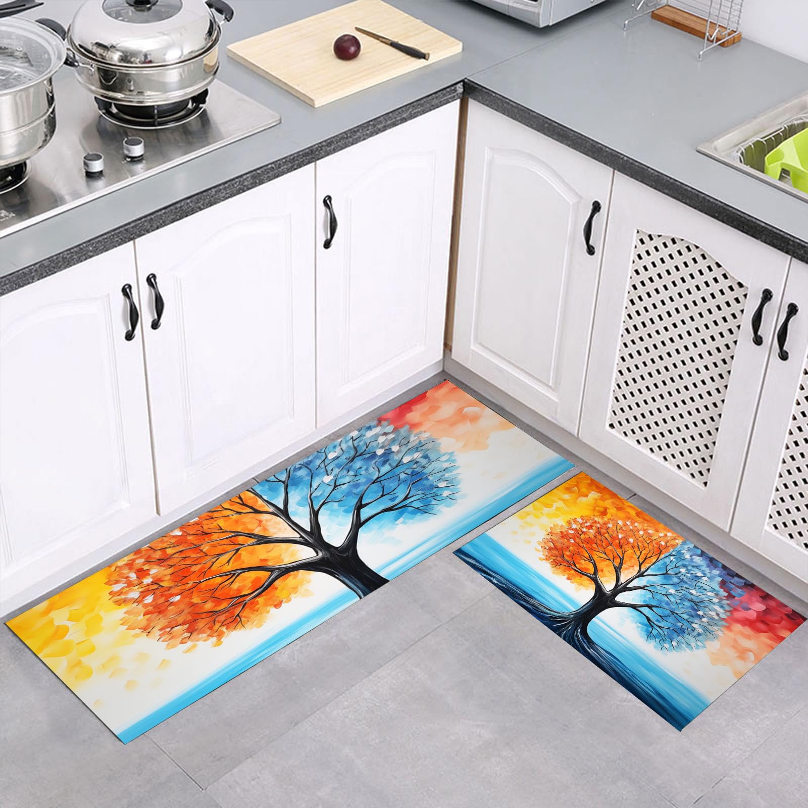 Alfombras de cocina de 2 piezas, el juego antideslizante ideal para tu suelo
