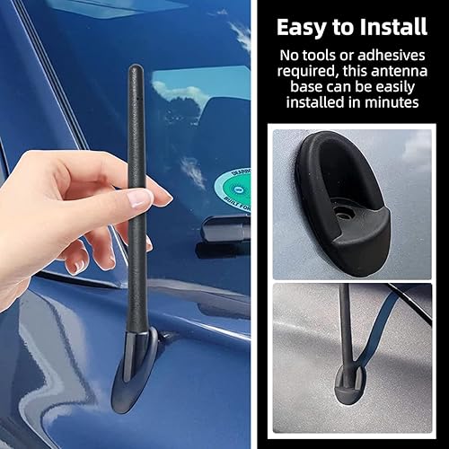 Miniatura 6 de Kewucn Base de adaptador de goma para adorno de antena para Tundra 2007-2014, accesorio de repuesto para adaptador de antena de pastilla compatible