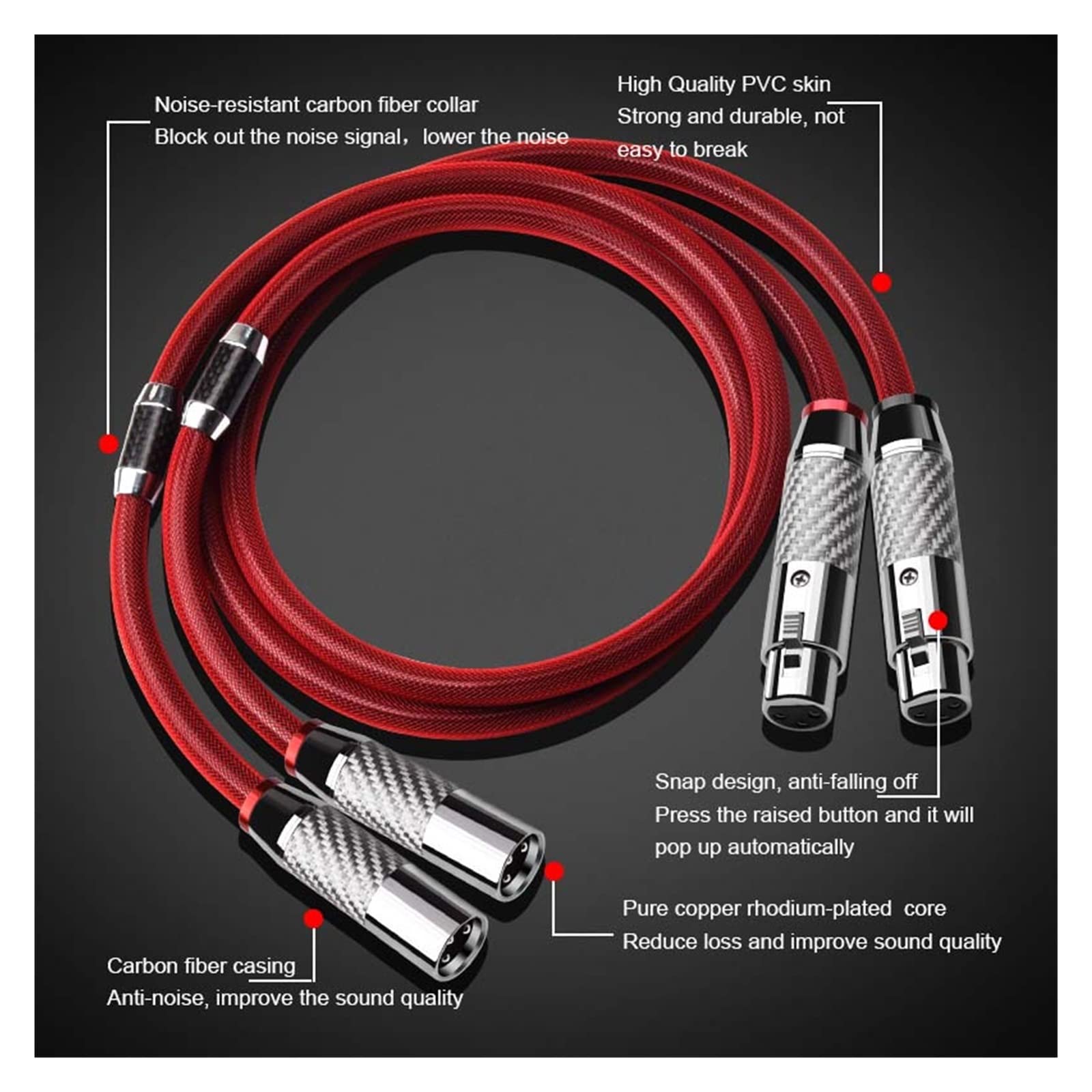 RITMI HIFI Pure Sliver 2XLR kabel 3-pinowy XLR wtyczka wzmacniacz odtwarzacz CD DVD Interconnect kabel audio (kolor: czysty srebrny xlr, długość: 5 m)