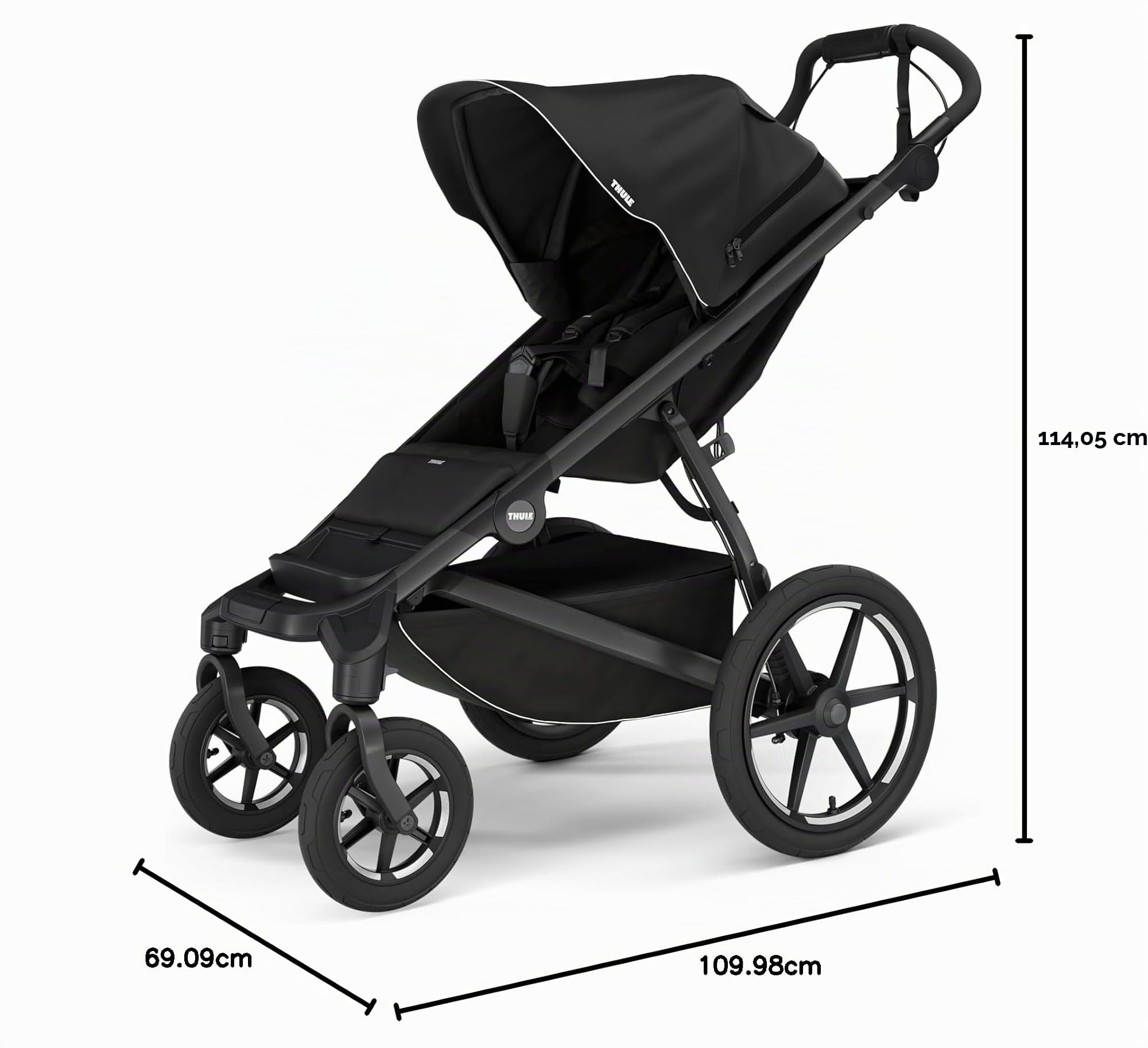 Thule Urban Glide 4-wheel Buggy Für Jedes Terrain Black on Black One-Size | Jogging-Spaziergänger
