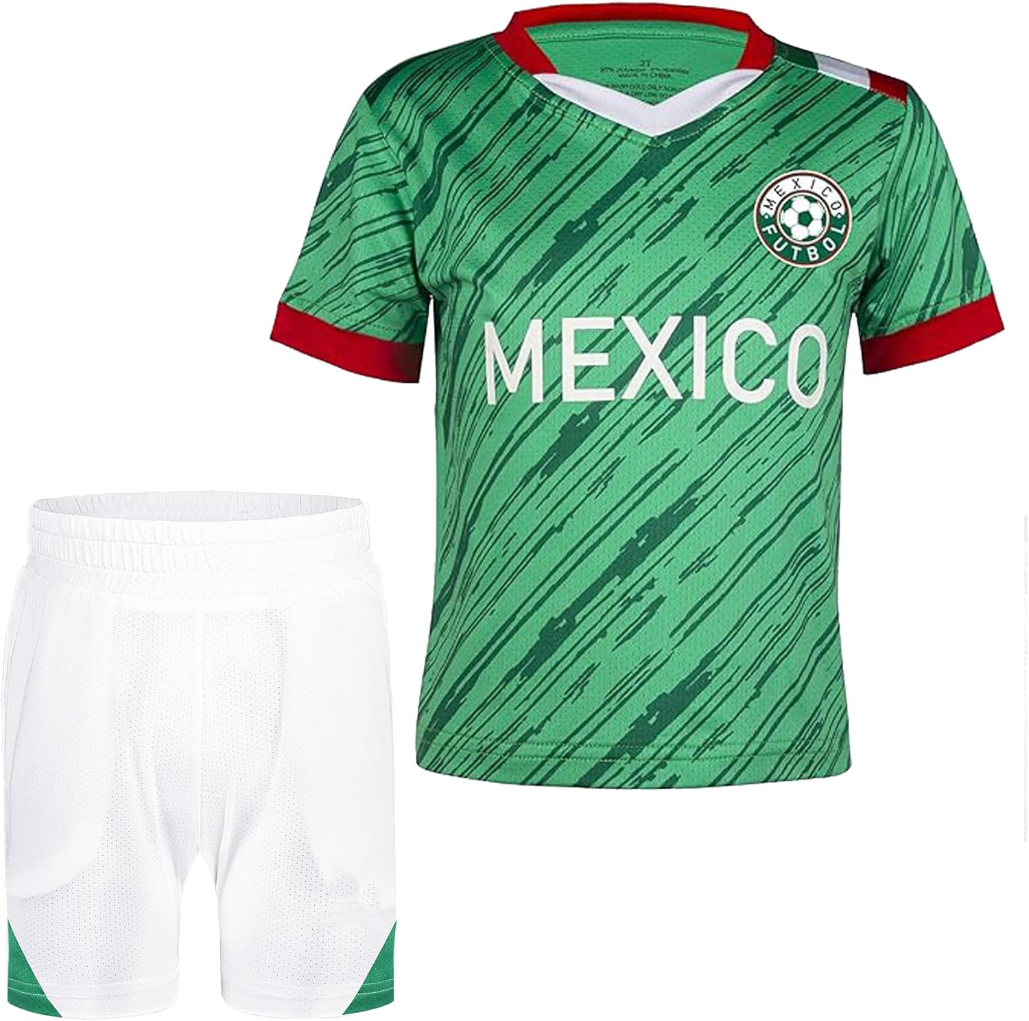 Cnins Kids Soccer Jersey Kit for Boys & Girls - Mexico Themed Jerseys for Children Sports Training & Holidays