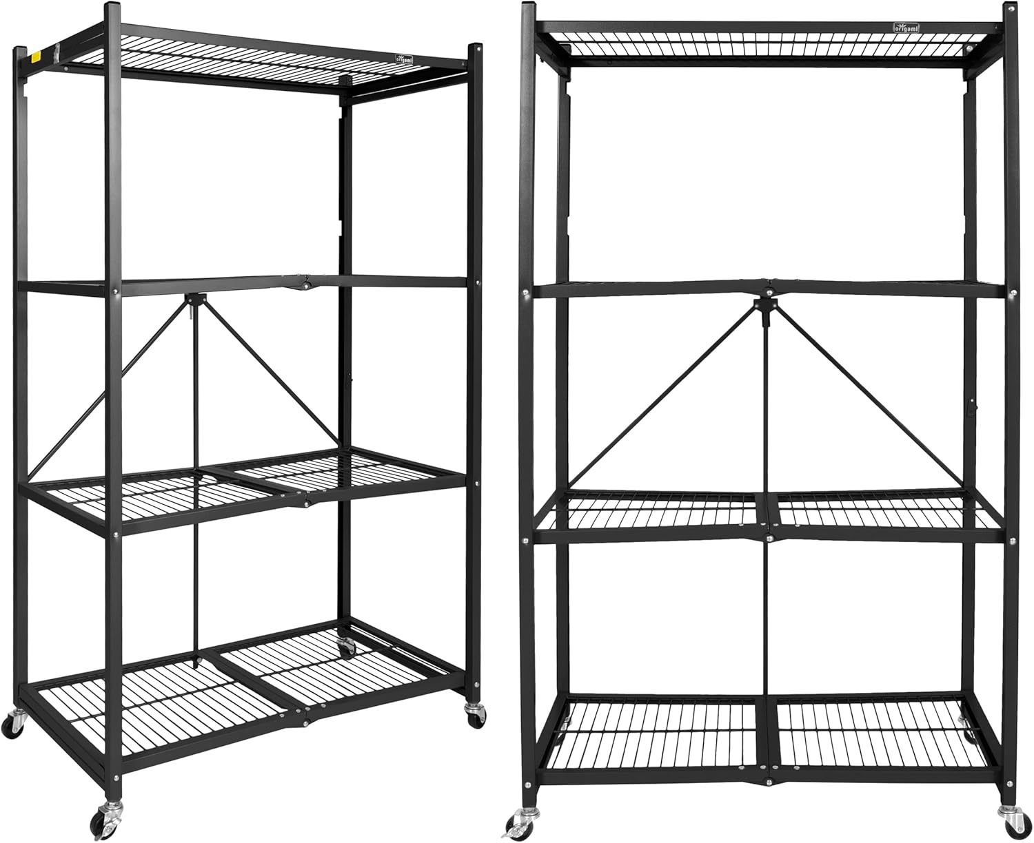 Origami 4Tier Storage Shelves on Wheels, Steel Shelving