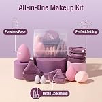 Ensemble de Poches à Maquillage BS-MALL Triangle Puff 14PCS Éponges de Beauté Non-Latex avec Étui de Voyage, Puff de Maquillage Doux pour Fond de Teint, Anticernes, Crème & Poudre, Estompage du Visage & des Yeux pour Peau Sensible