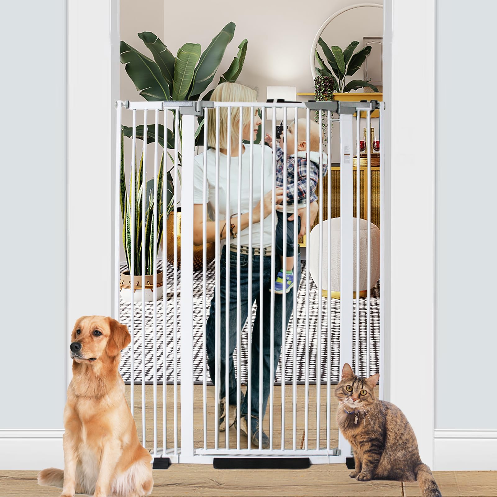 30"32.5" Baby Gate Extra Wide Safety Dog Gate for Stairs