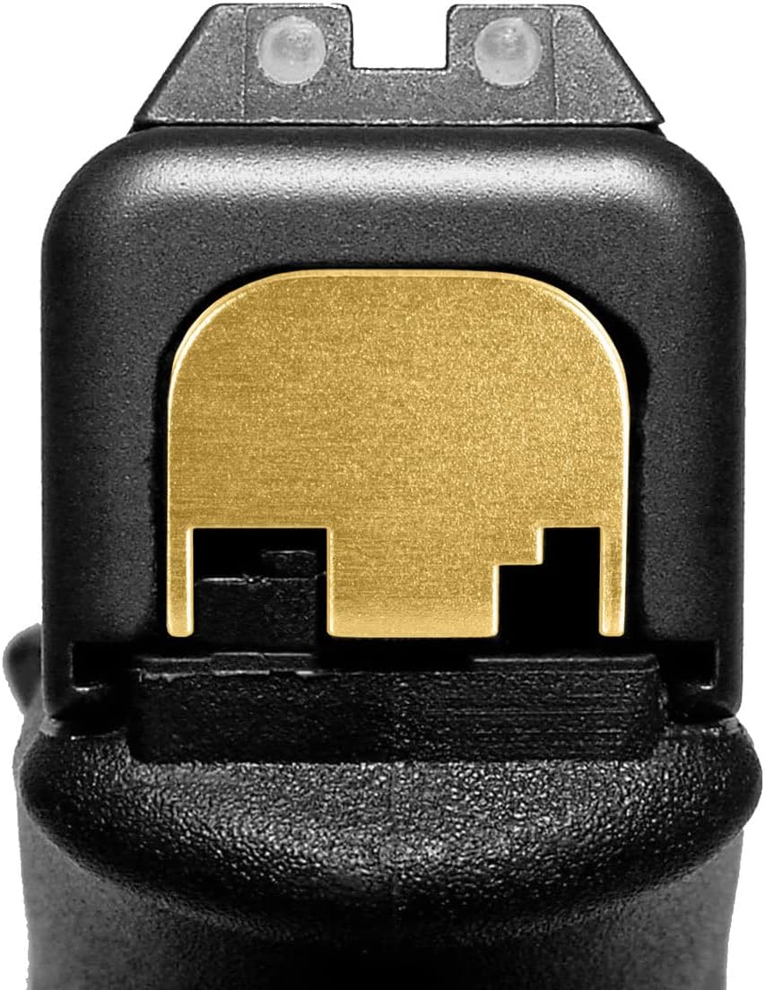 NDZ Performance Rear Slide Cover Back Plate for Glock Gen 1-4 Laser Engraved Anodized Aluminum in TrueGold - Panda with Guns Solid