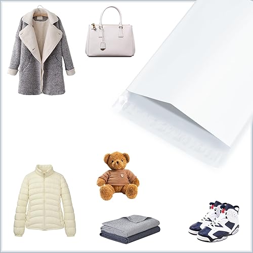 Miniatura 6 de Sobres de polietileno de 14.5 x 19 pulgadas, paquete de 100 bolsas de envío autosellantes para pequeñas empresas, color blanco, impermeables y