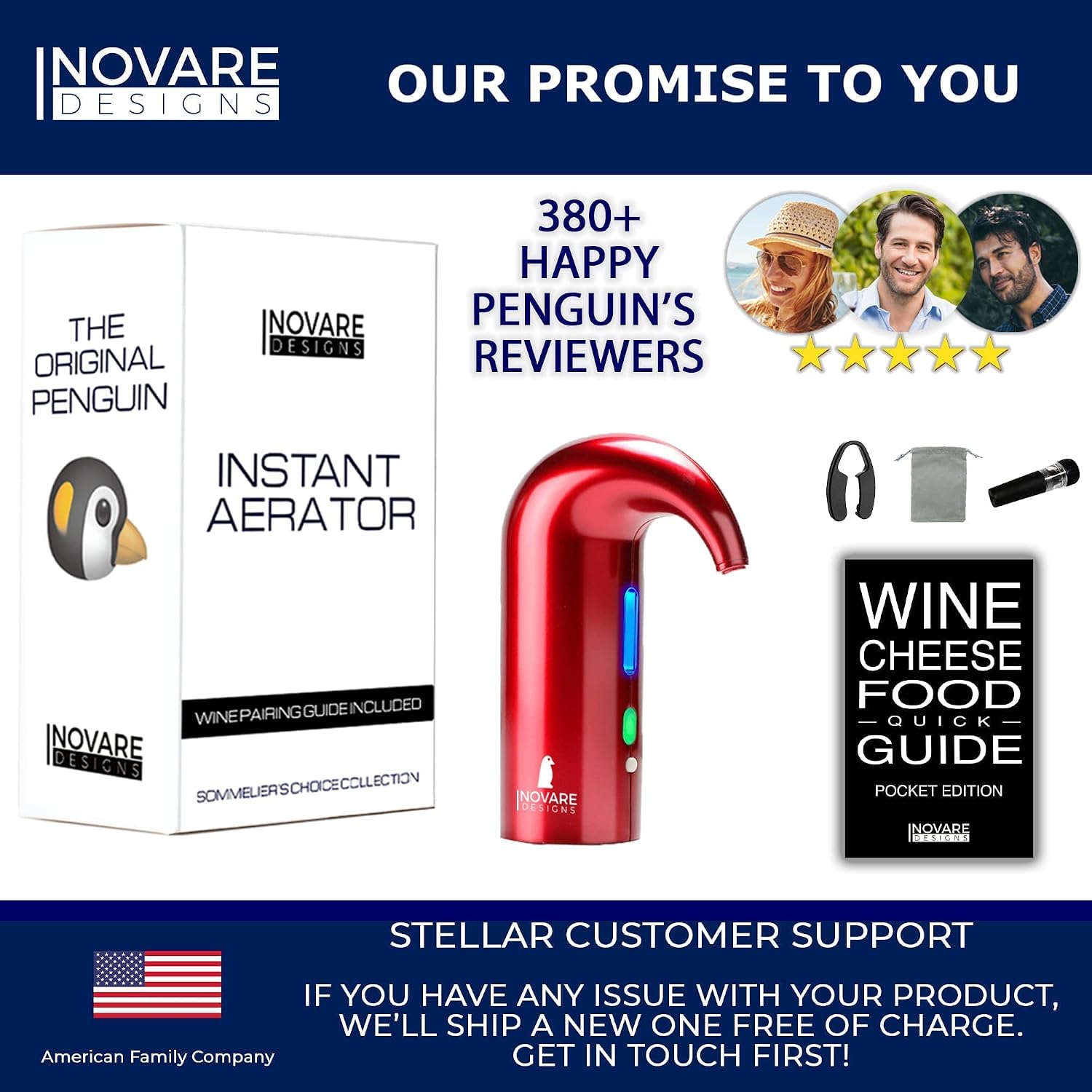 1-button Electric Wine Aerator Red - Wine Tap - Electric Wine Dispenser - Wine Dispenser Machine - Automatic Wine Dispenser - Wine Aerator Dispenser Pump - Wine Aerator Electric Instant Wine Aerator
