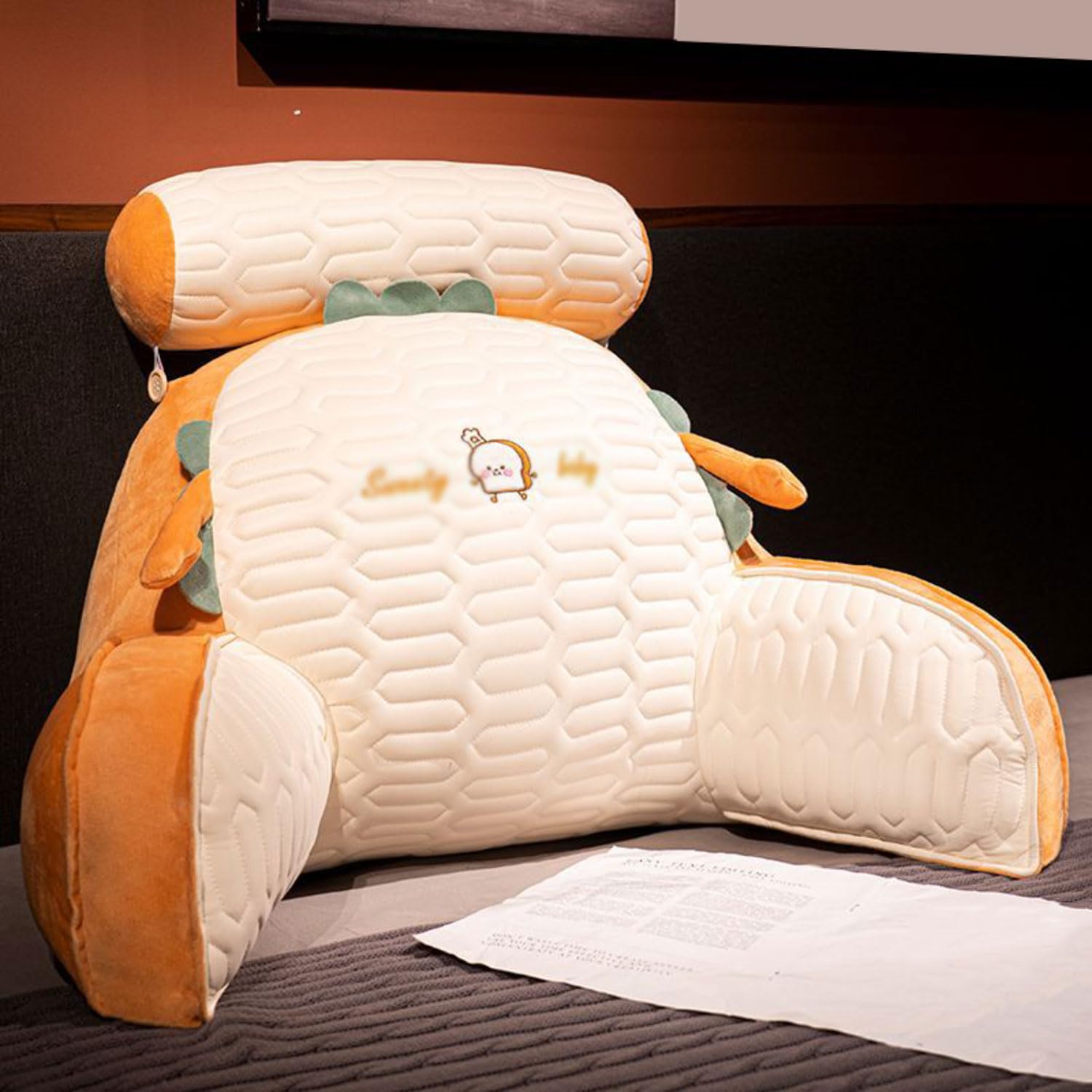 Coussin de lecture avec housse lavable et soutien du cou intégré