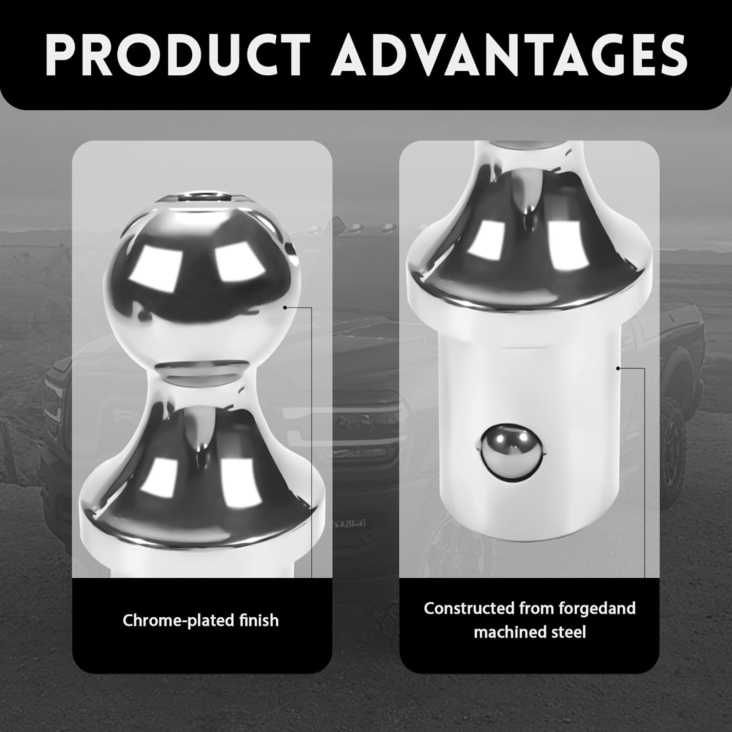 Gooseneck Ball 60601，Puck System Gooseneck Hitch Kit Compatible with 2013-2024 Dodge Ram 2500/3500，2-5/16 Inch Gooseneck Ball for Truck Bed Safety Chain Anchors | 30000 lbs GTW/ 7500 lbs VTW