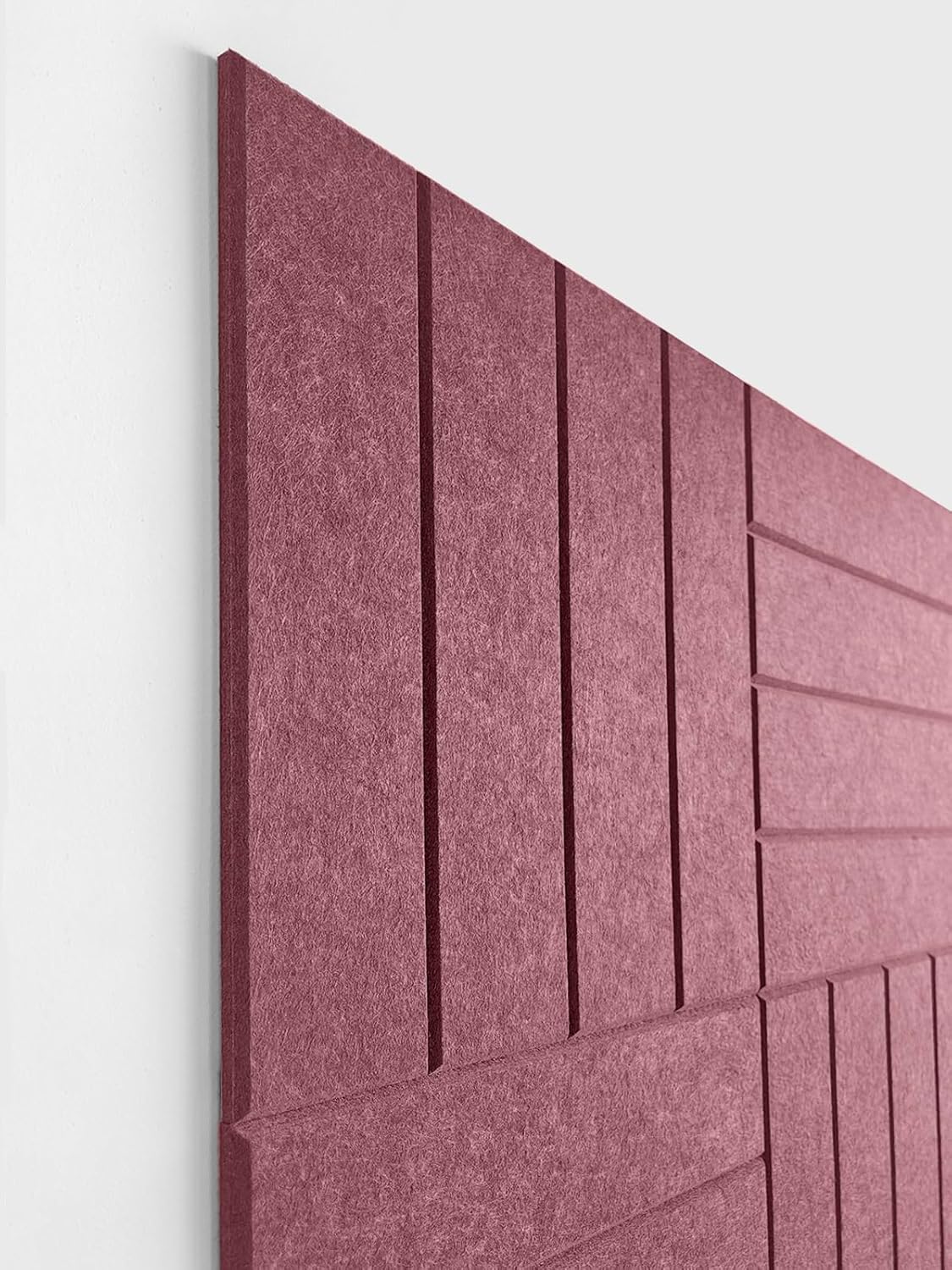 Felt Bulletin Board Tiles | Modern Cork Board Alternative | Large Cork Boards for Walls | Aesthetic Felt Wall Panels for Office & Home Decor | Pinboard & Photo Board (12-Pack) | Red Wine
