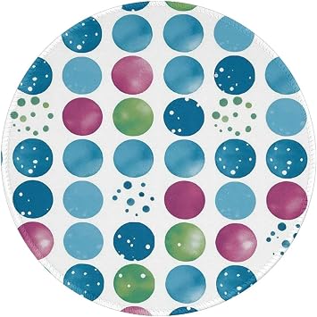 Blue Polka Dot Pattern Print Mousepad Round Mousepad with Non-Slip Rubber Base Gaming mousemat Waterproof Funny Mousepad Washable Computer mousepads for Laptop Office Home Working 8A8 in