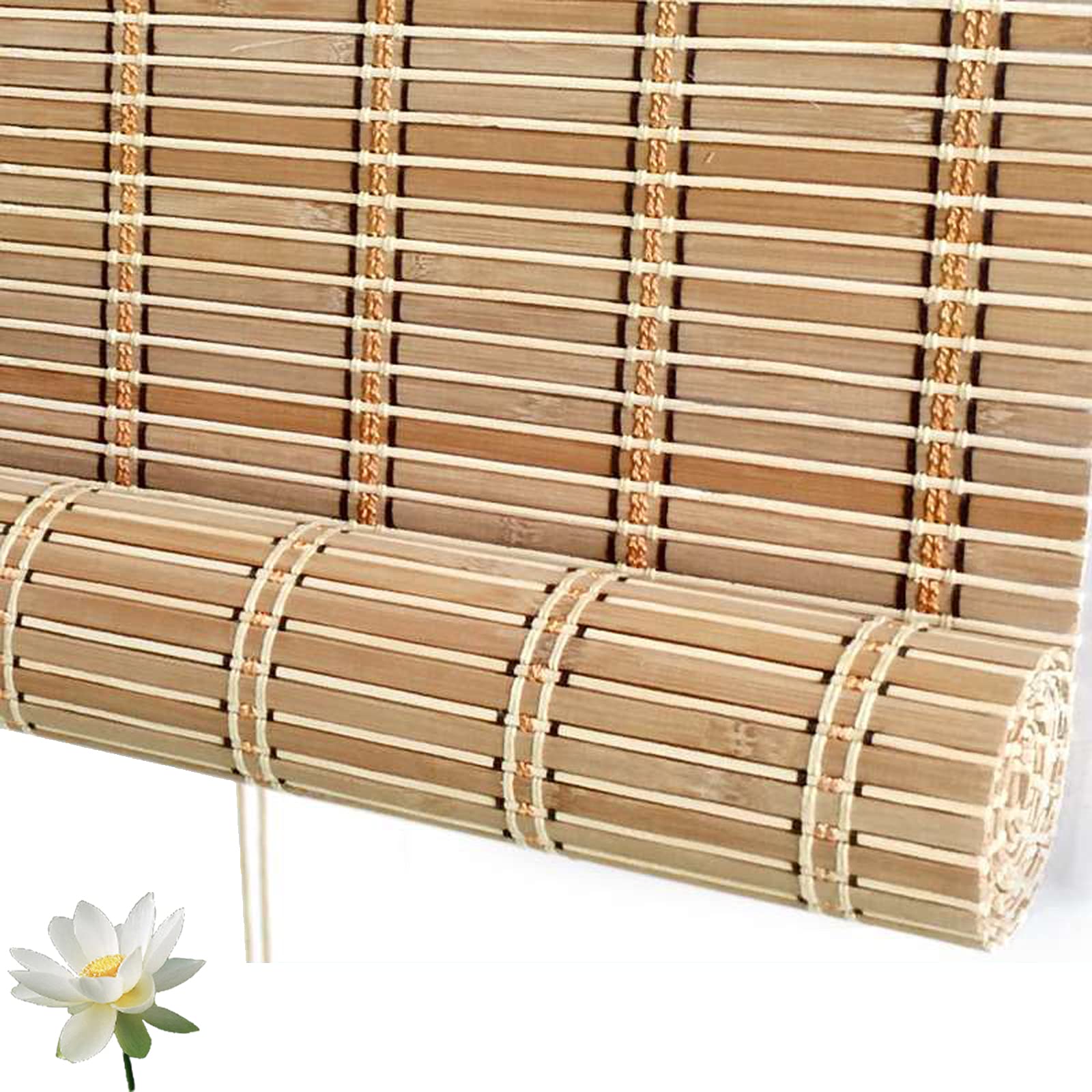 Bambus Rollo Gewächshaus Fensterläden,Sonnenschutz UV-Schutz,Pavillon Pergola Veranda Garten Markisen,Sichtschutz Raffrollo,Seitenzugrollo Für Fenster Und Türen,60% Lichtfilter (W85xH100cm/33x39in) Küche, Haushalt & Wohnen