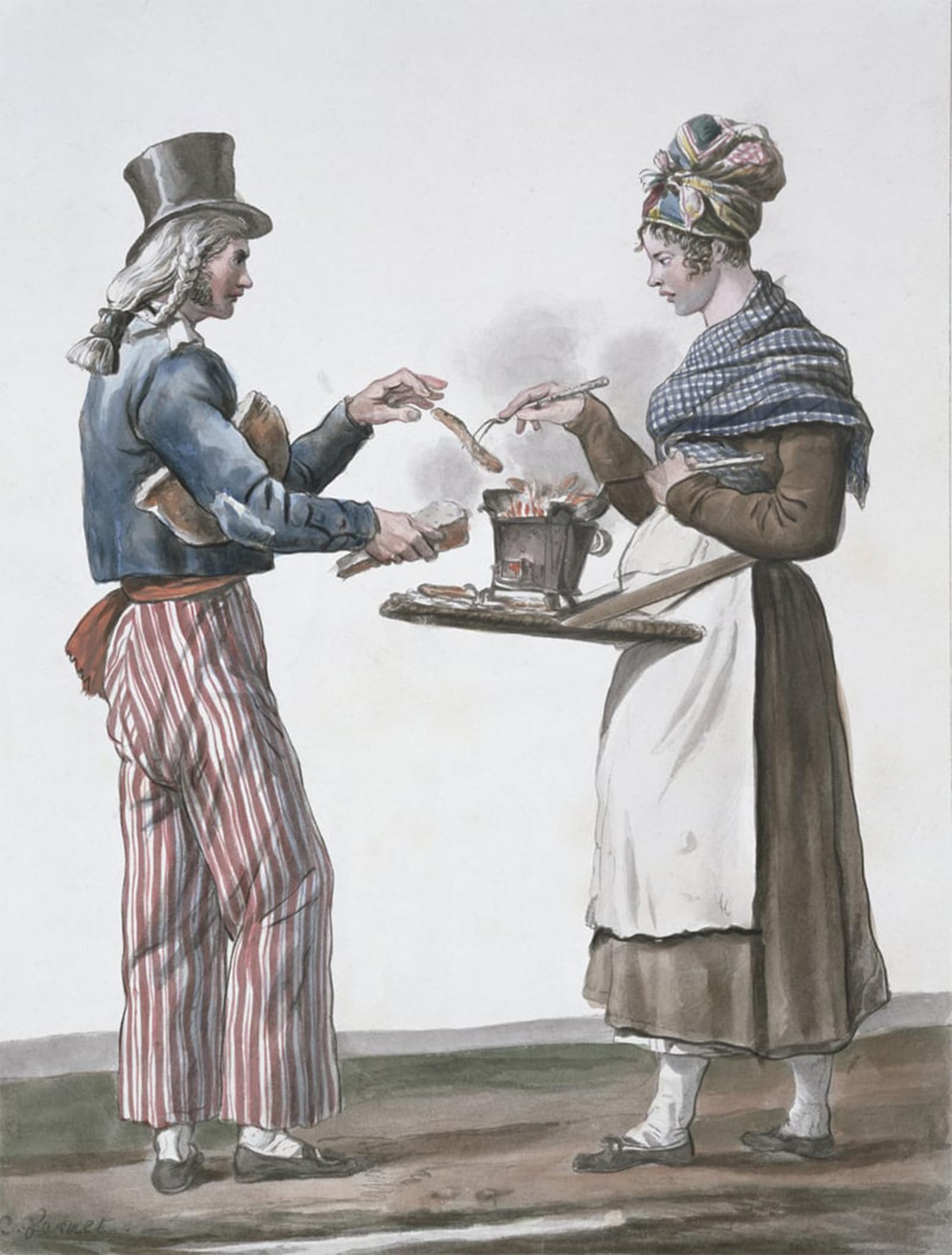 Affiche le marchand de saucisses Vernet pour masquer un mur vide