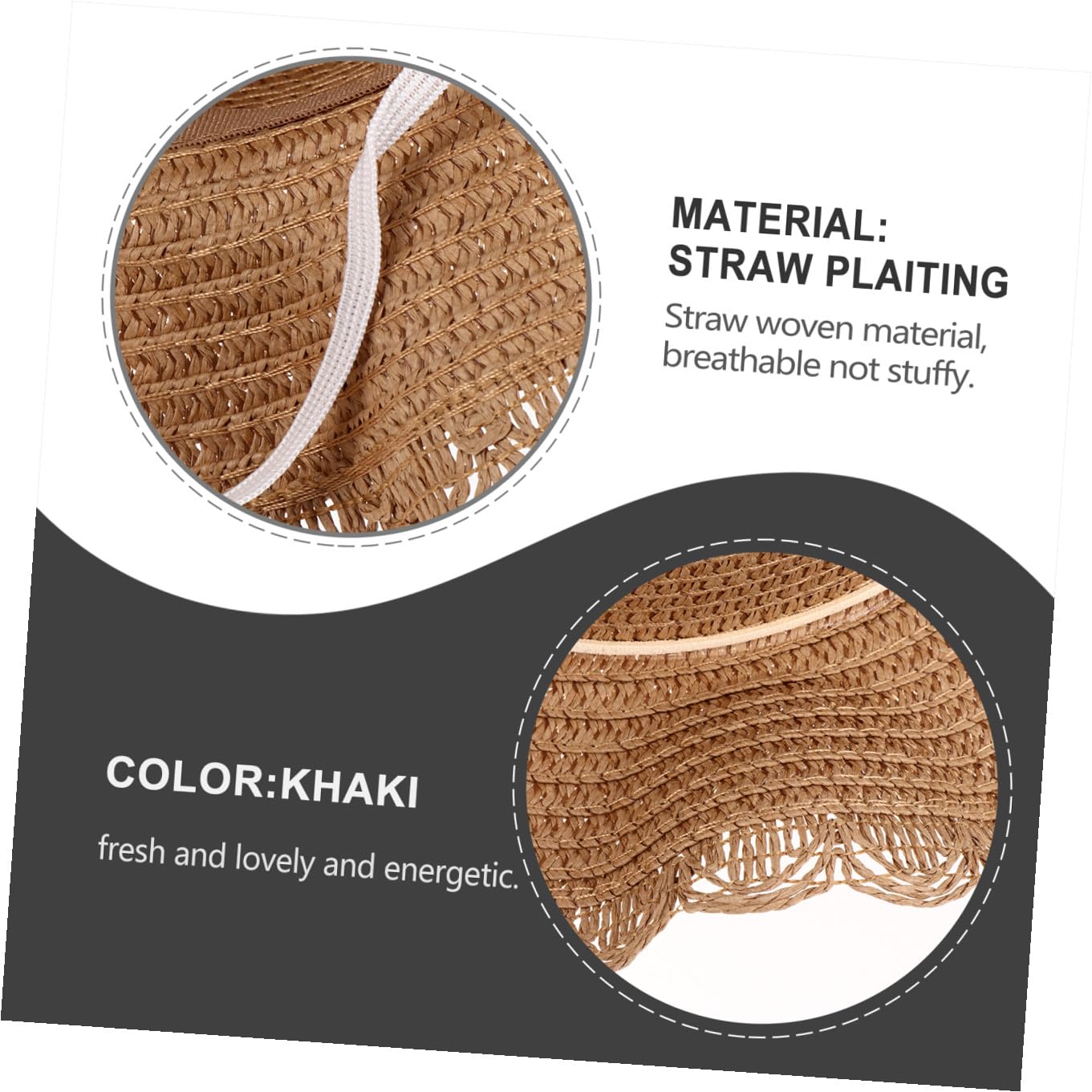 LIFKOME Parasol Sombreros de Sol para Sombrero de Cubo Esponjoso Mimbre Bolso Tapa Sling Bag Shoulder Bag Sombrero de Verano para Bolsa de Sombrero de Verano Khaki
