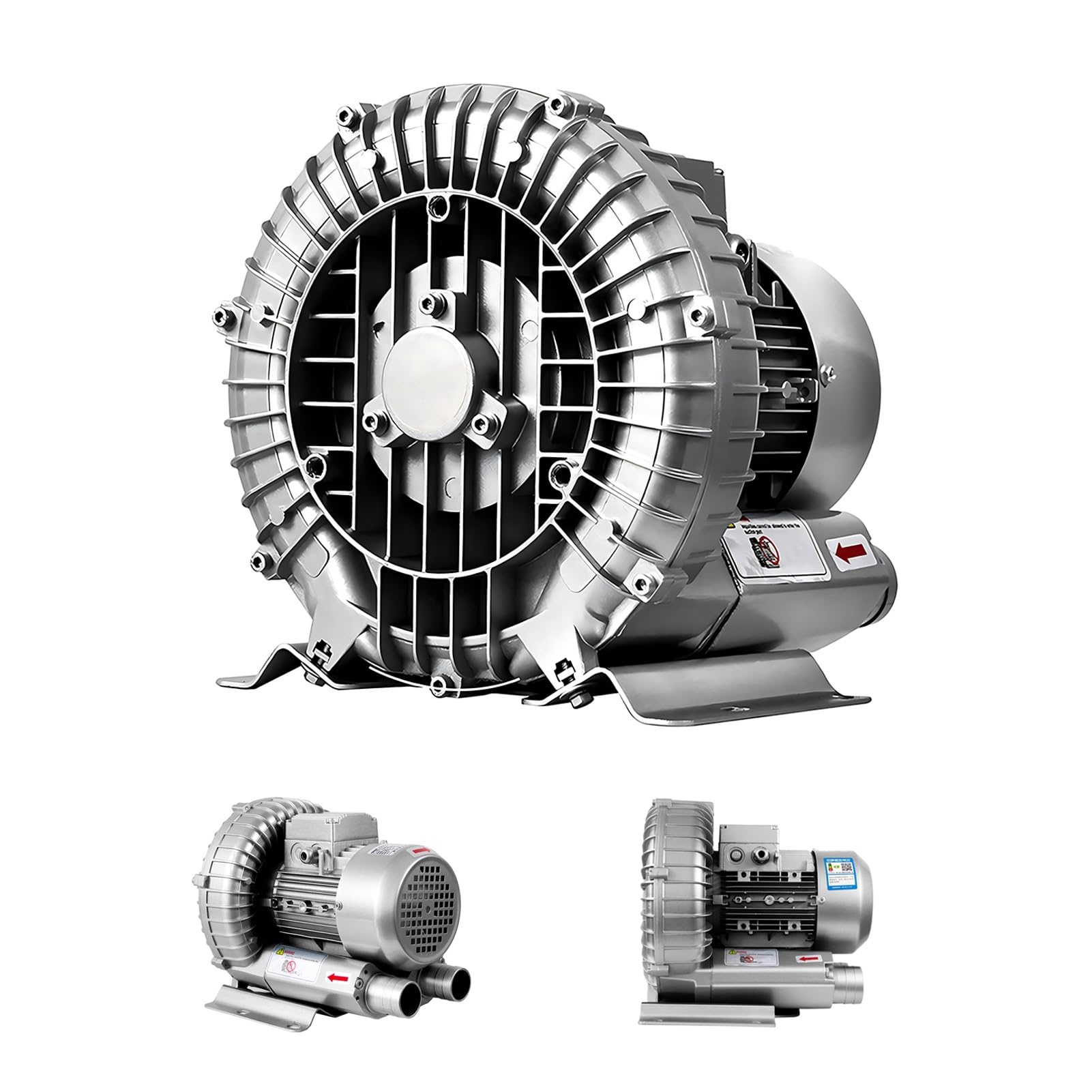 Soplador Industrial Vortex370W,Alta Presión Regenerativo Canal Lateral para Estanque Peces,Aireación Aguas Residuales,Industria Textil Papel,CNC Eliminación Polvo(550W)