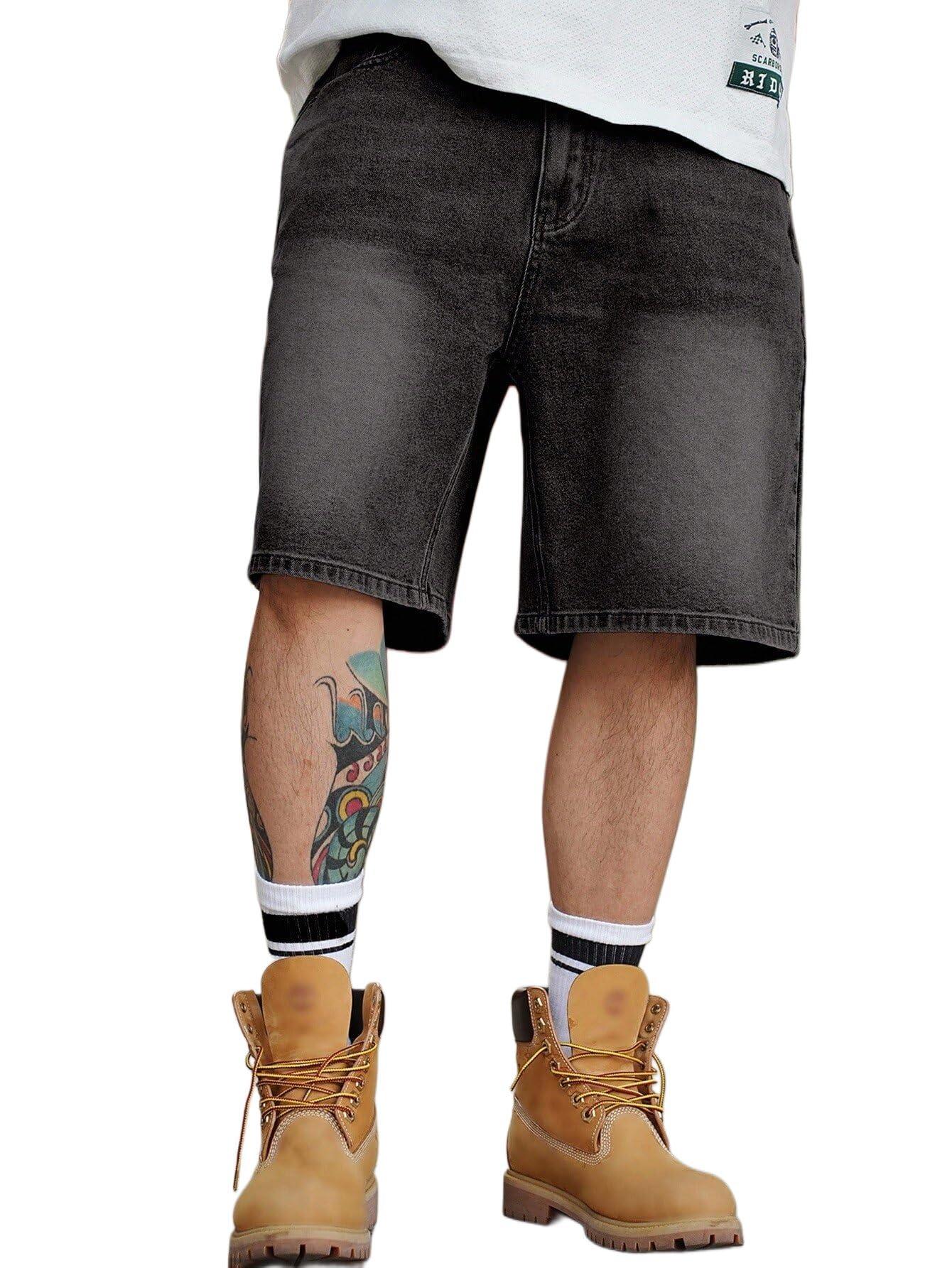 Lymio Shorts for Men | Denim Shorts for Men | Regular Fit Casual Jean Half Pants Knee Length Trousers (LMHP-54-55)-picture-25