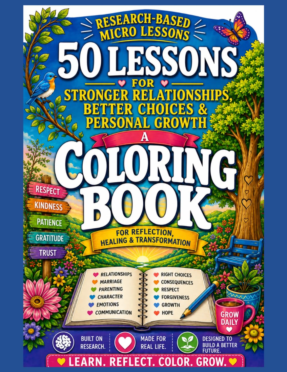 50 Lessons For Stronger Relationships & Better Choices: A Coloring Book for Reflection and Transformation (Research-Based Micro Lessons (Coloring Books For Reflection, Healing & Transformation))