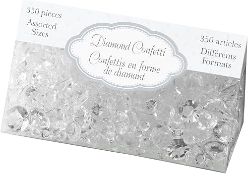 Lillian Rose Decoración de fiesta de cristal con diamantes de confeti transparente
