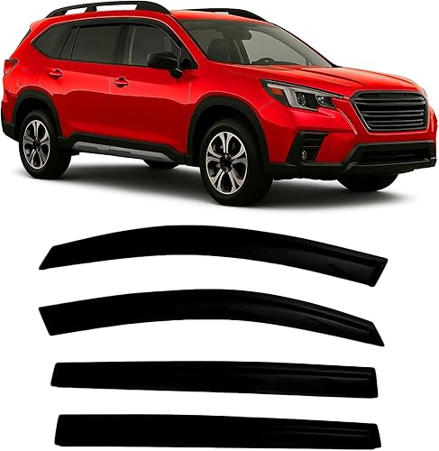 Deflectores de visera de ventilación de ventana lateral teñidos con humo, protectores de lluvia compatibles con Subaru Ascent 2019 - 2023 Premium