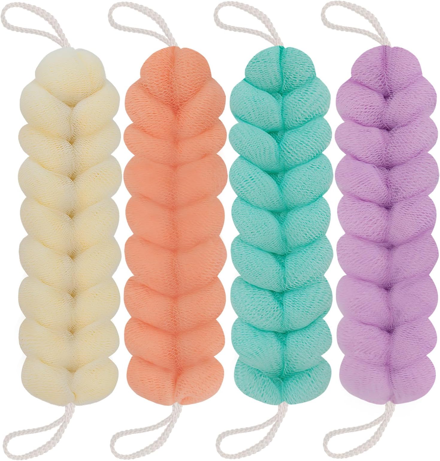 Long Stretch Back Sponge with Rope Handles Back Scrubber