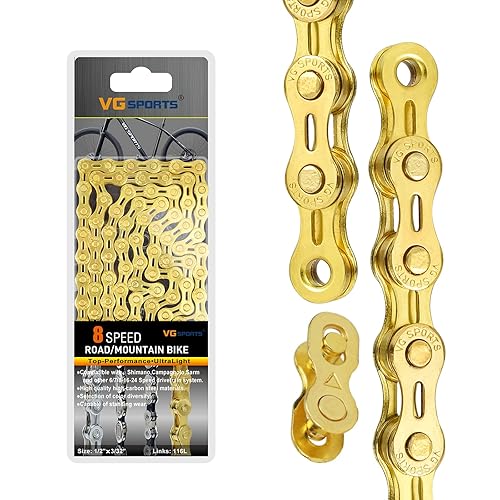 VG SPORTS Cadenas de bicicleta de 6/7/8/9/10/11 velocidades, cadenas de bicicleta ligeras semihuecas/huecas para bicicleta de carretera/MTB/BMX,