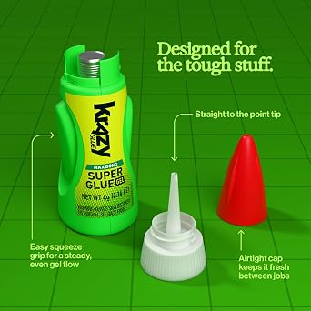 Krazy Glue Max Bond Gel EZ Squeeze, Extra-Strong No Run Superglue (4g)