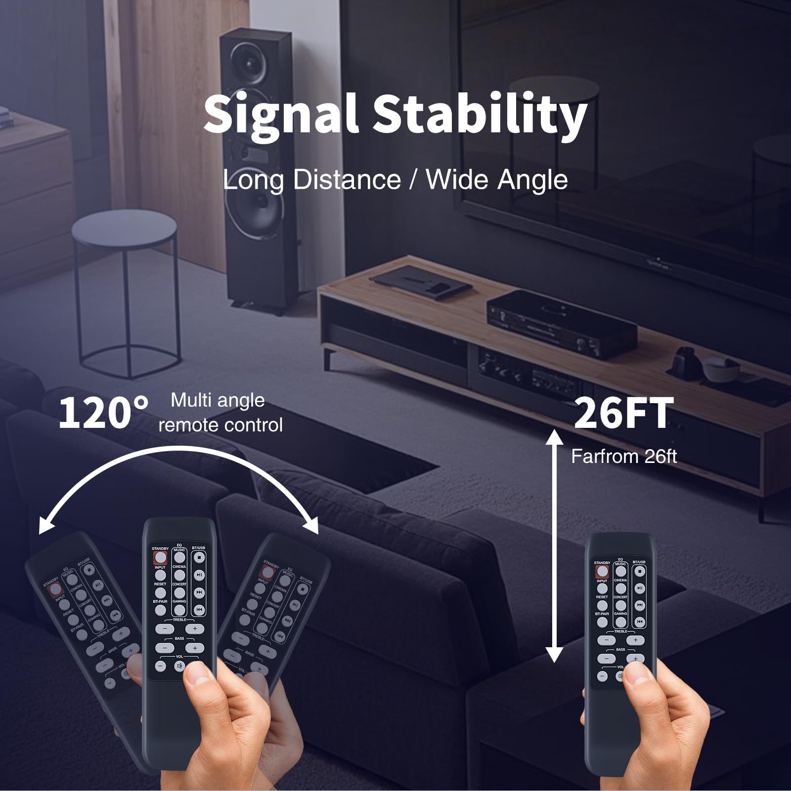 New MF8360 Ersatzfernbedienung für Creative Stage 51MF8360AA002 2.1-Kanal Untermonitor-Soundbar-Lautsprechersystem MF8360AA002,für Axess SBBT1211 BBT1206