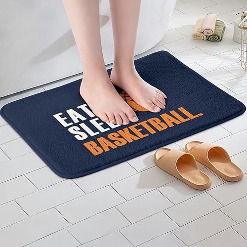 Miniatura 2 de Feelyou Tapetes de baño de baloncesto con pelota 3D, para niños, niñas, mujeres, hombres, azul, para comer dormir, baloncesto, antideslizantes, para