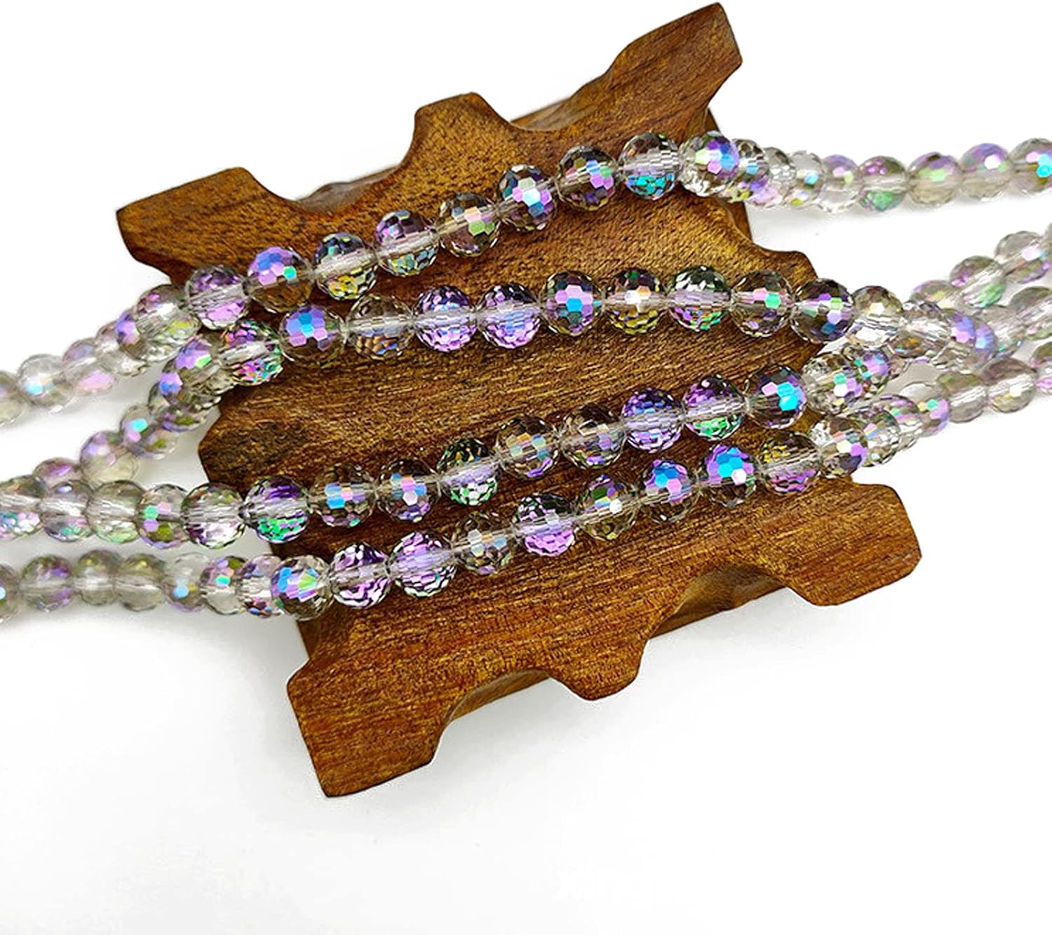 Dowarm Faceted Crystal Glass Beads for Jewelry Making, Rondelle Spacer Beads, Loose Gemstones, 50PCS, Purple - Image 3