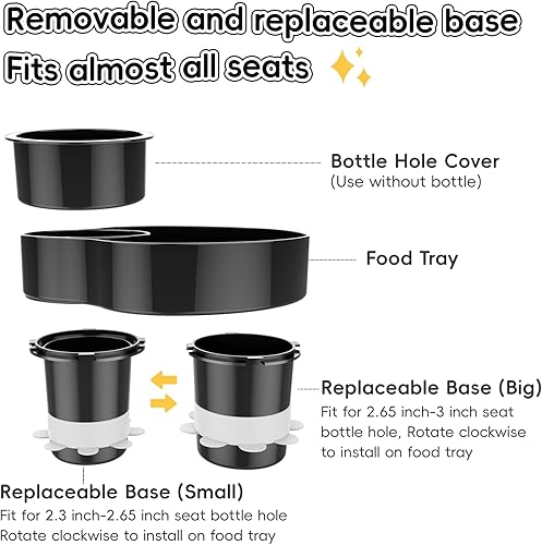 Miniatura 6 de Bandeja de asiento de automóvil para niños, bandeja de viaje con portavasos para niños pequeños, organizador de alimentos para asiento de automóvil